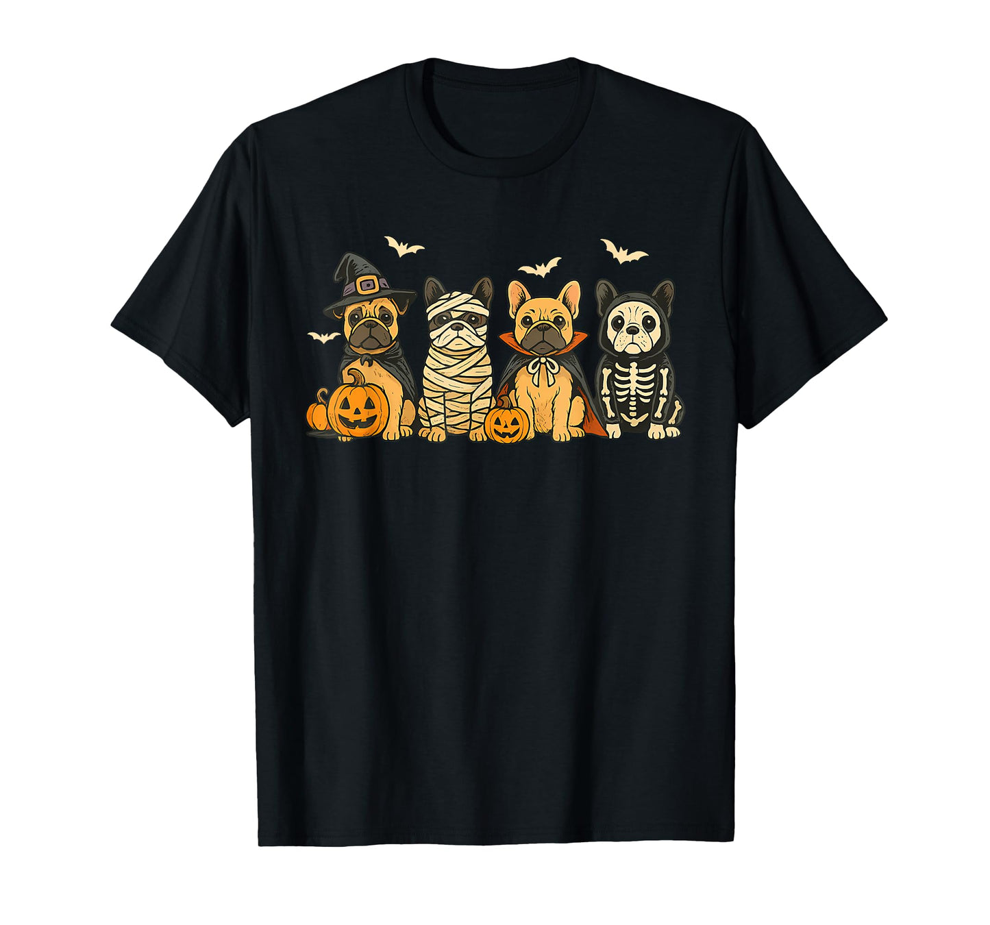 Cute Halloween Mummy French Bulldog Witch Dog Mom Women T-Shirt