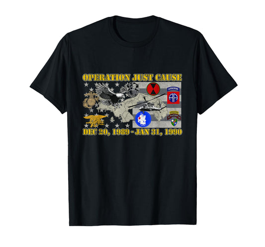 Operation Just Cause Map Panama OJC Veteran Vintage Gifts T-Shirt