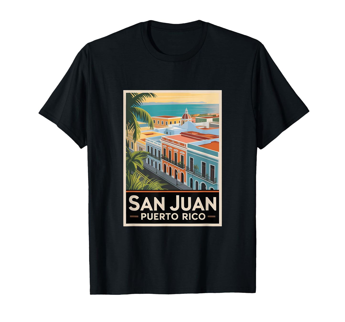 San Juan Puerto Rico Vintage Travel Tropical Art Souvenir T-Shirt