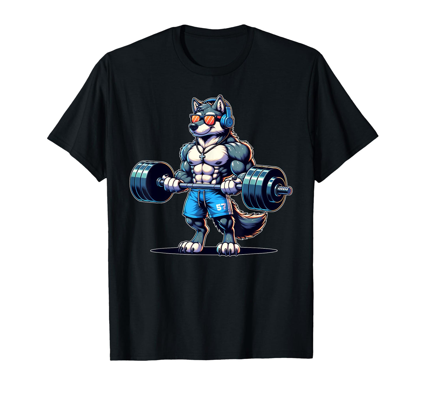 Wolf Funny Gym Weightlifting Bodybuilder Fitness Workout T-Shirt