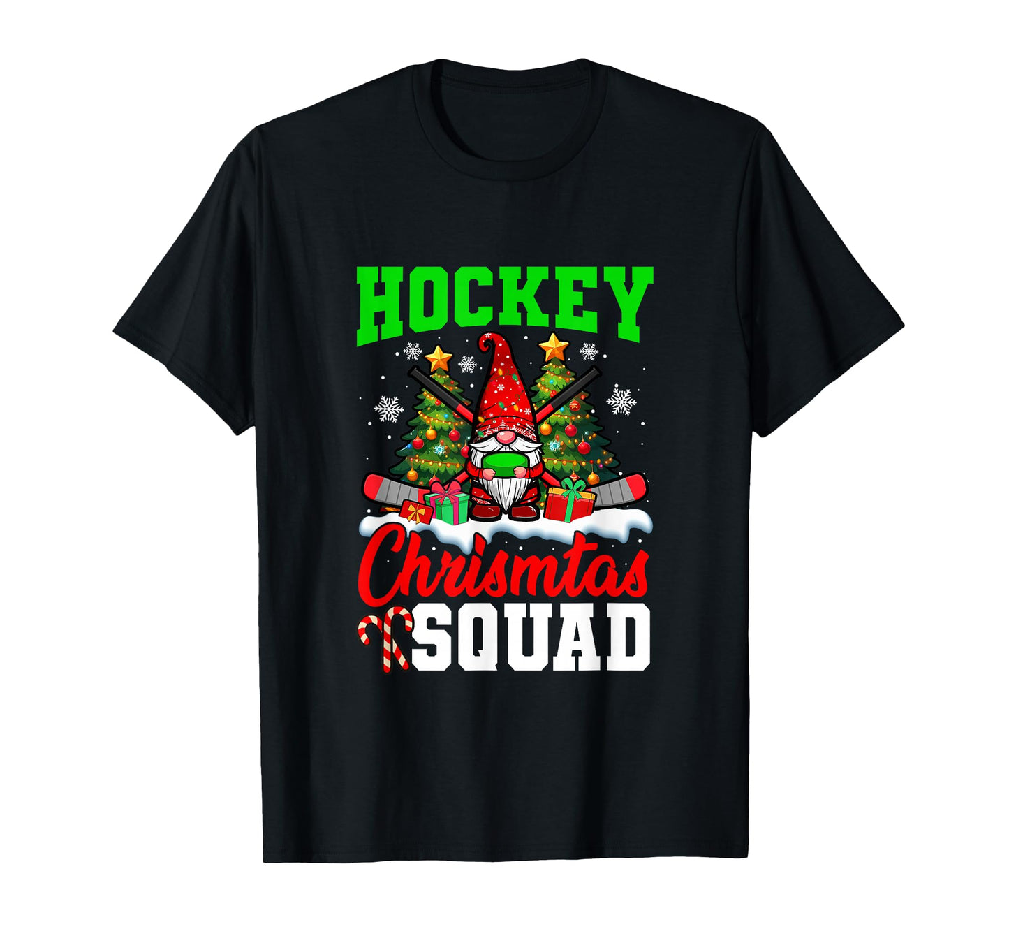 Hockey Christmas Squad Player Costume Gnome Lover Kids T-Shirt