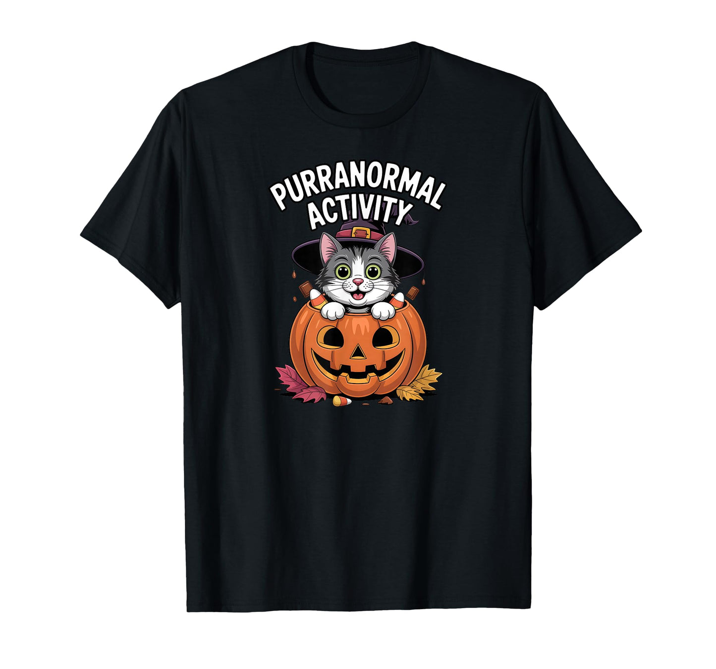 Halloween Funny Cat Purranormal Activity T-Shirt