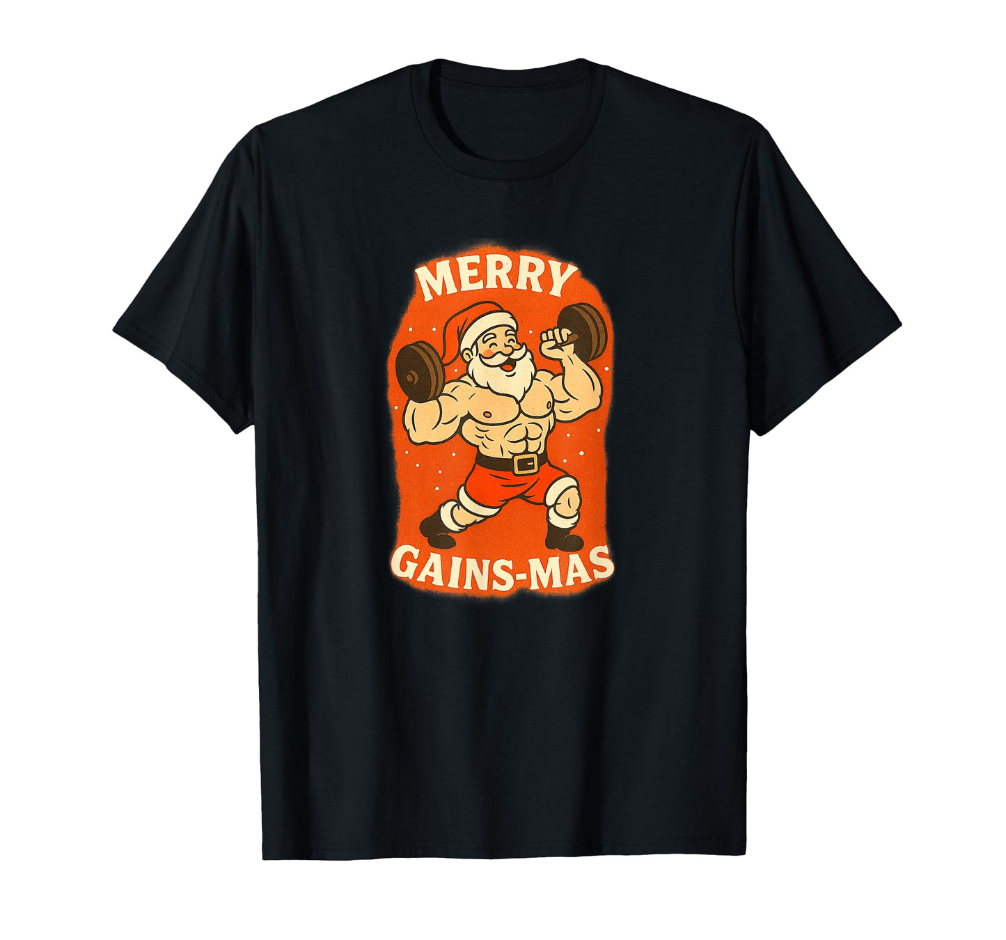 Funny Christmas Holiday Santa Workout Design Gym T-Shirt
