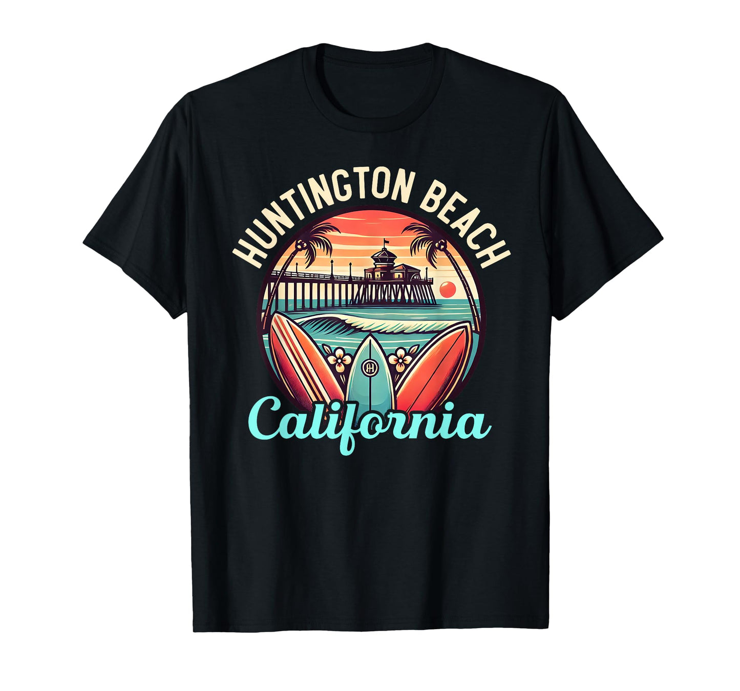 Huntington Beach California, Los Angeles, Surfer Retro Gifts T-Shirt