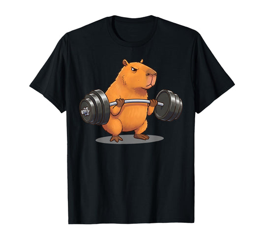 Deadlift Capybara Gym Funny Fitness Gifts Men Women Kids T-Shirt