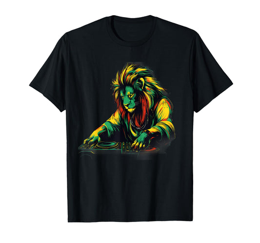 Rasta Reggae Music Headphones Rastafari Lion Of Judah T-Shirt