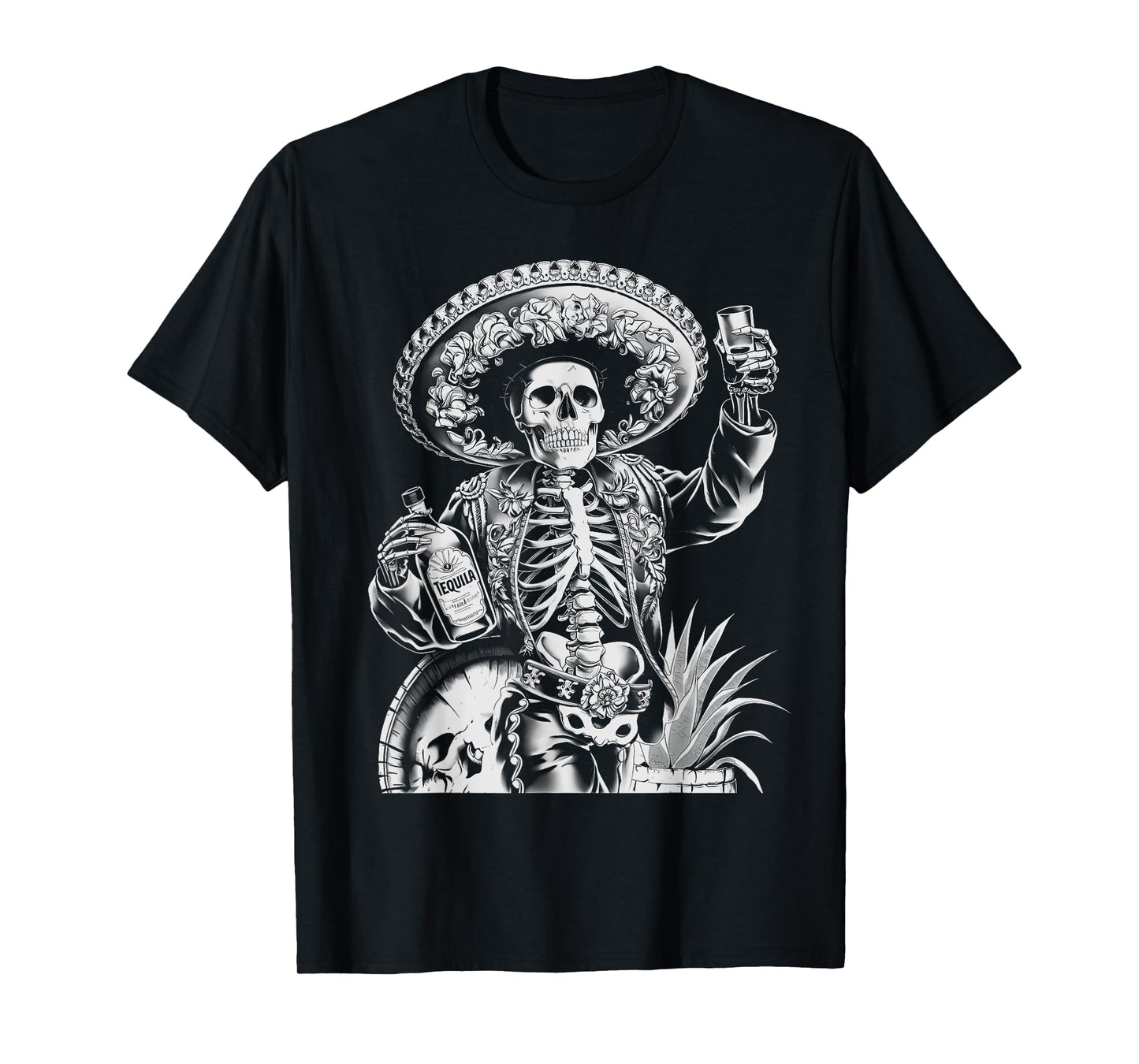 Mexico Vintage Skeleton Tequila Dia De Los Muertos Mexican T-Shirt