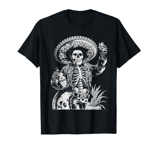 Mexico Vintage Skeleton Tequila Dia De Los Muertos Mexican T-Shirt