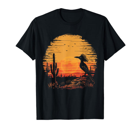 Roadrunner Bird Desert Landscape Cactus Arizona Texas Nevada T-Shirt