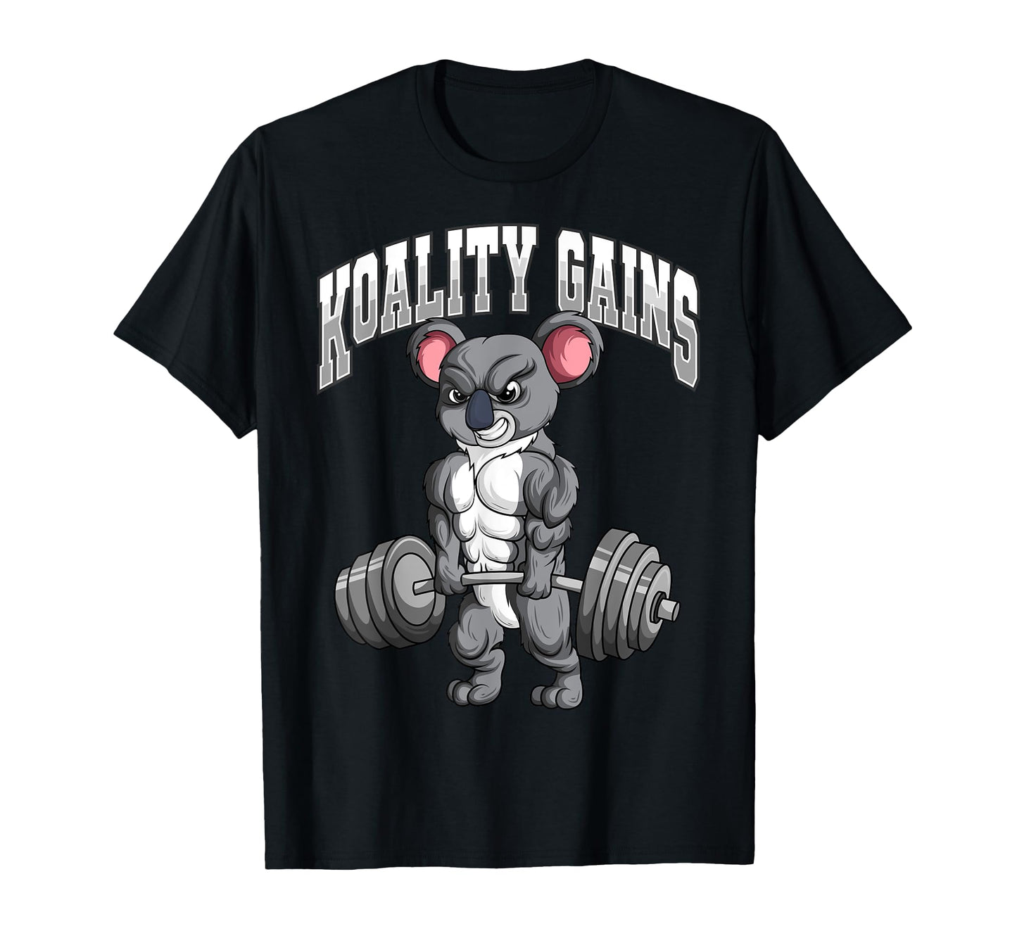 Koality Gains Fitness Gym Koala Bodybuilding T-Shirt