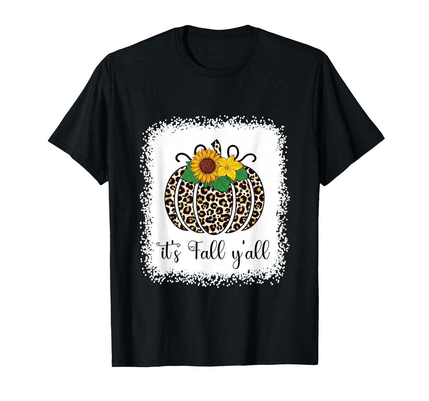 It's Fall Y'all Pumpkin Leopard Print Thanksgiving Halloween T-Shirt