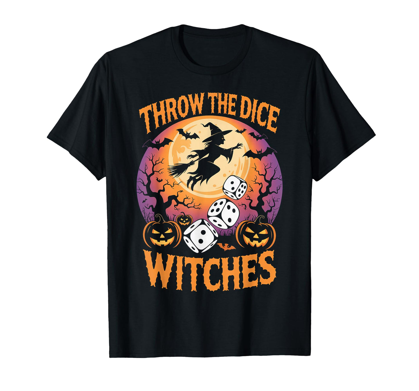 Throw The Dice Witches Funny Halloween Spooky Witch Game T-Shirt