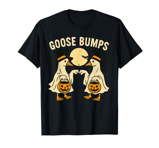 Cute Spooky Goose Shirt, Funny Halloween Goose Bumps T-Shirt