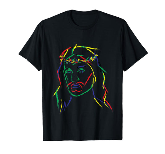 Abstract Jesus Graphic Image Cool Fun Piece T-Shirt