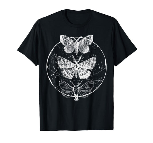 Moth Astrology Circle Constellations Stars Women Men Kids T-Shirt