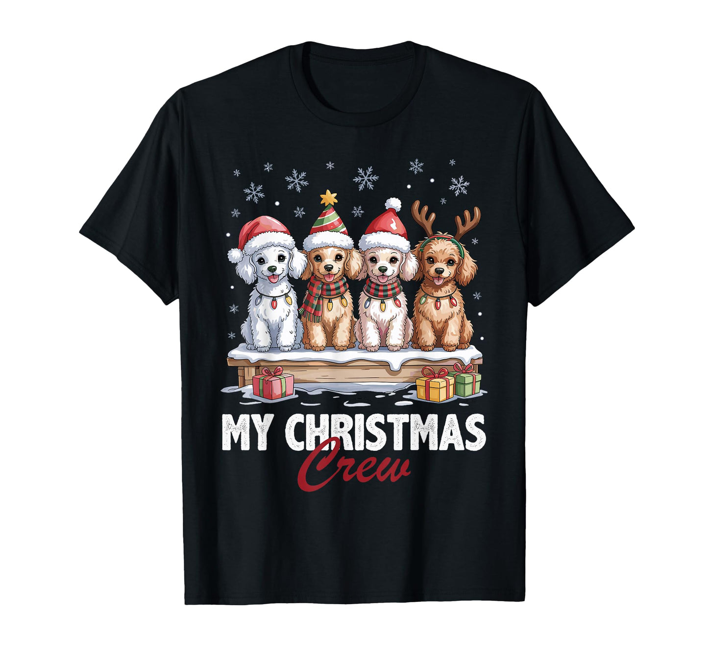 Poodle Christmas Crew Funny Dog Lovers Holiday Pajama T-Shirt