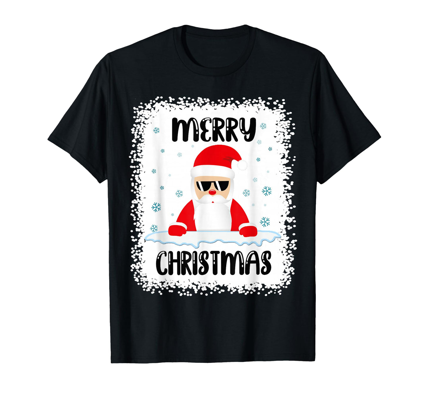 Funny Santa Claus Merry Christmas Bleached Christmas Santa T-Shirt