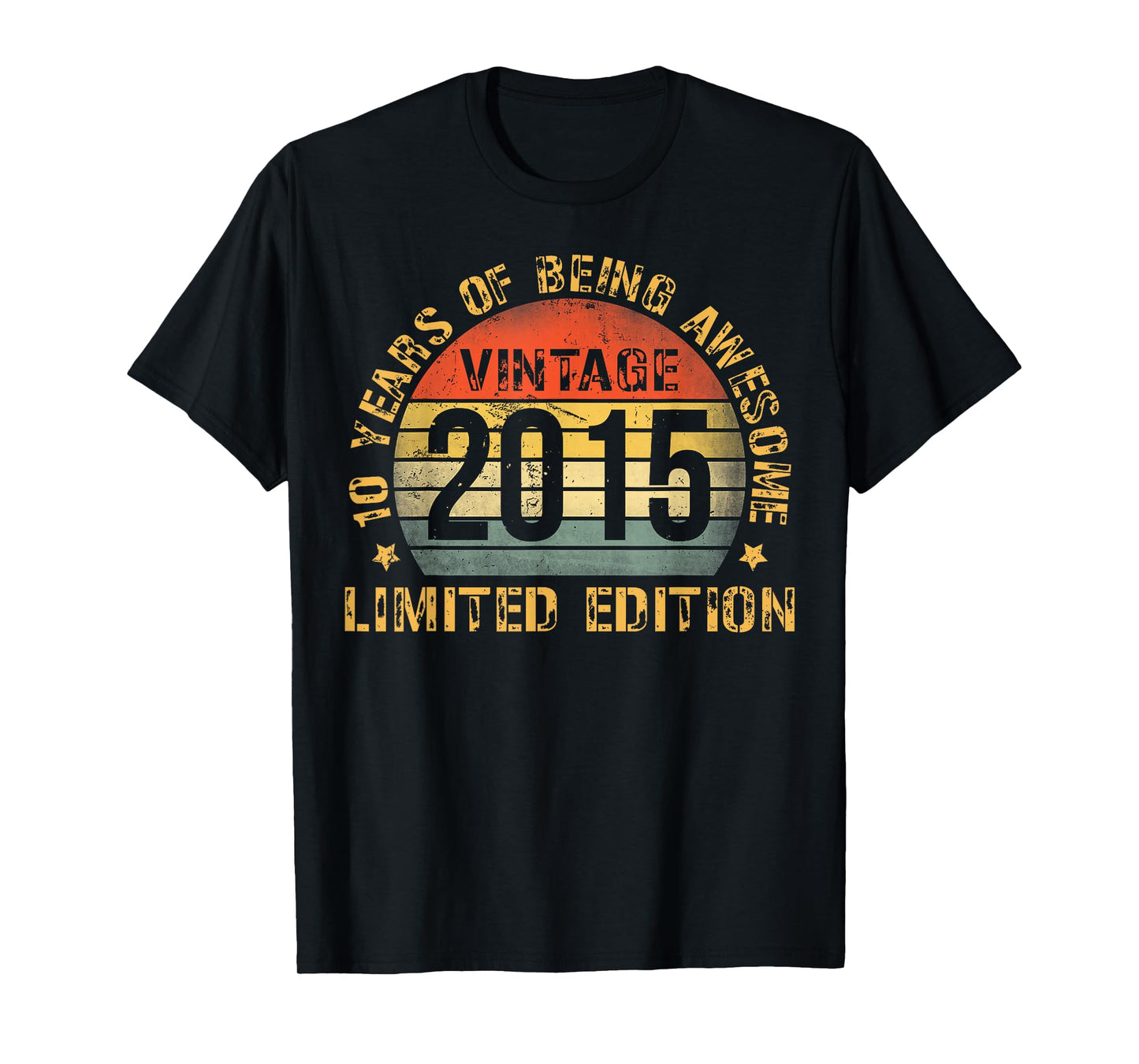 10 Year Old BDay Decorations Son Boy 10yr 2015 10th Birthday T-Shirt