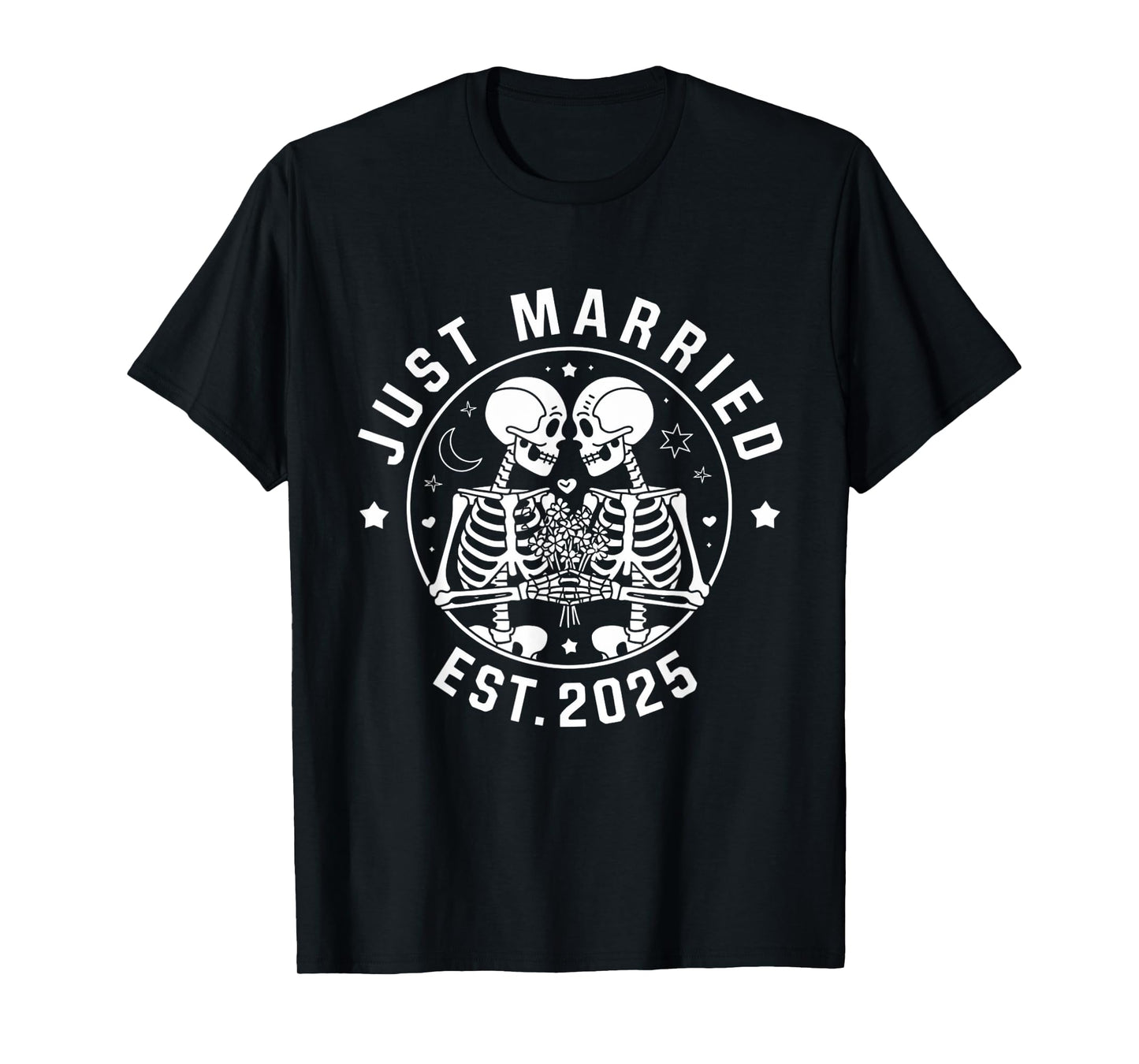 Just Married Skeleton Couple Est. 2025 T-Shirt