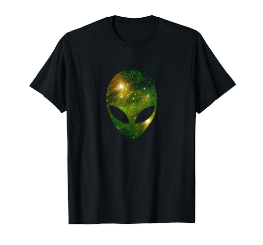 Cosmic Alien Head - Green Ufo Scifi Galaxy T-Shirt