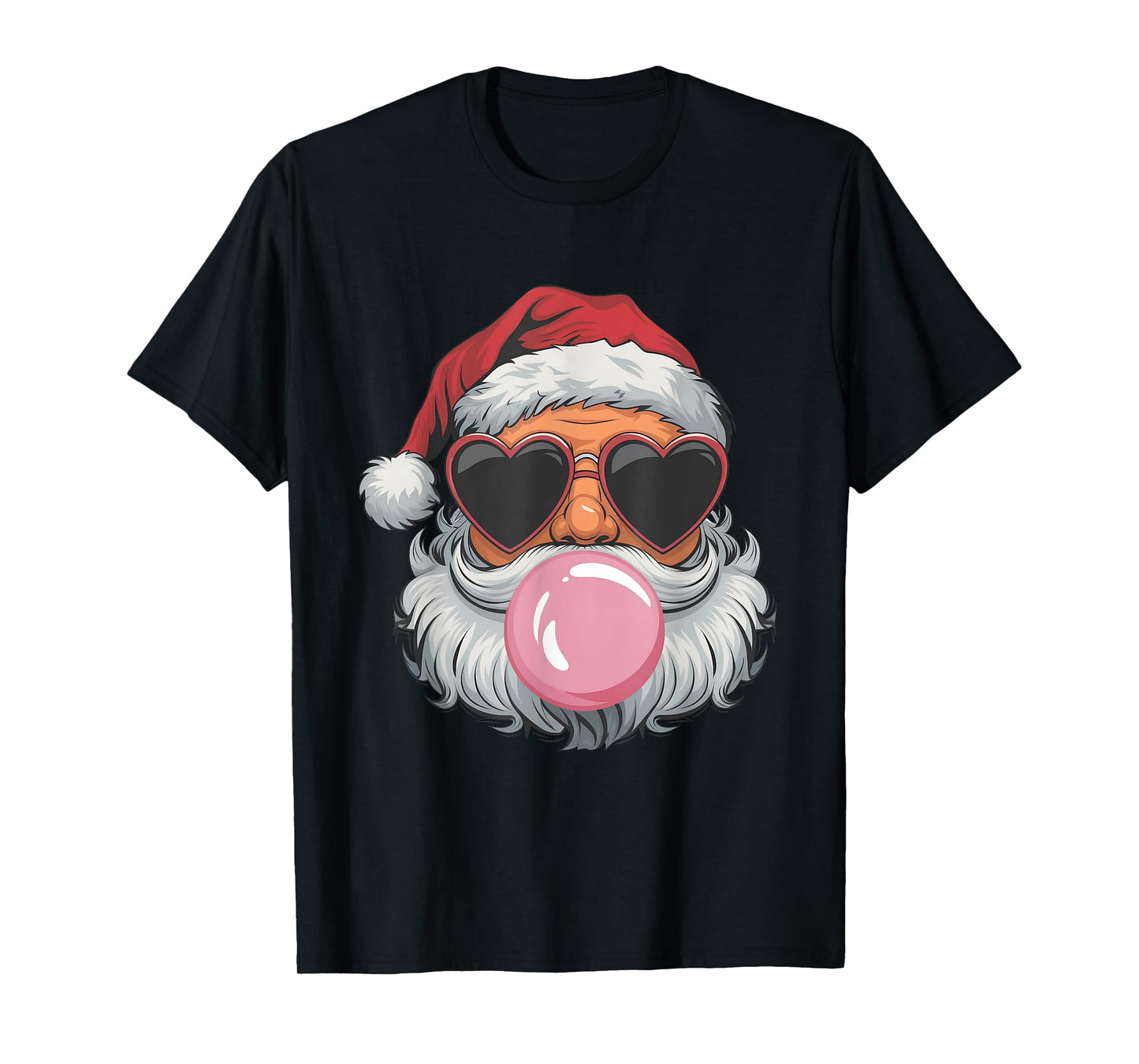 Retro Cute Santa Christmas Blowing Bubble Gum Vintage Girly T-Shirt