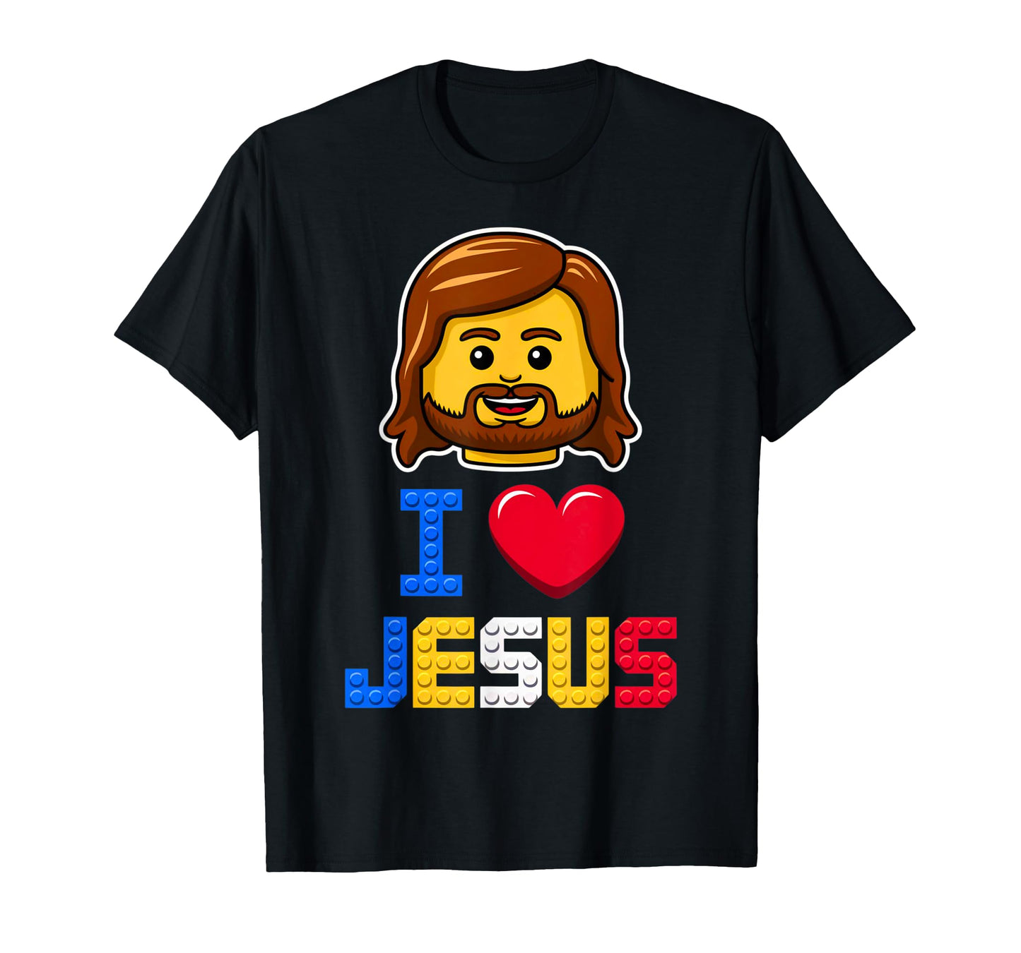 I Love Jesus Master Builder Building Bricks Blocks Christian T-Shirt