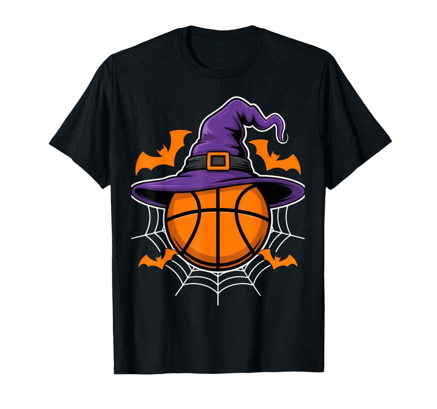 Basketball Witch Hat Spooky Vibes for Halloween T-Shirt