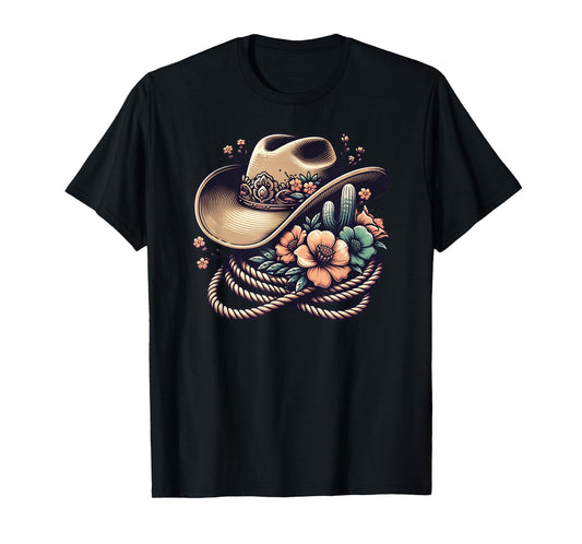 Western Country Cowgirl Tees Vintage Western Country Rodeo Cowgirl Cowboy T-Shirt
