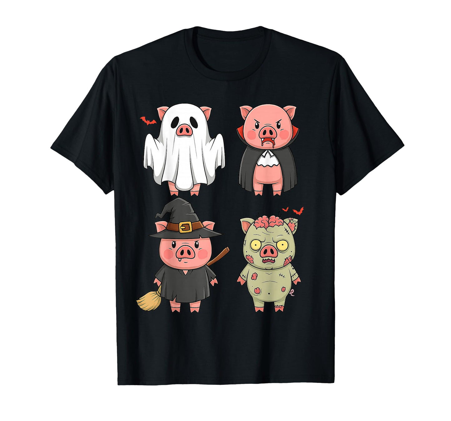 Pig Spooky Witch Boo Zombie Cute Pig for Boy T-Shirt