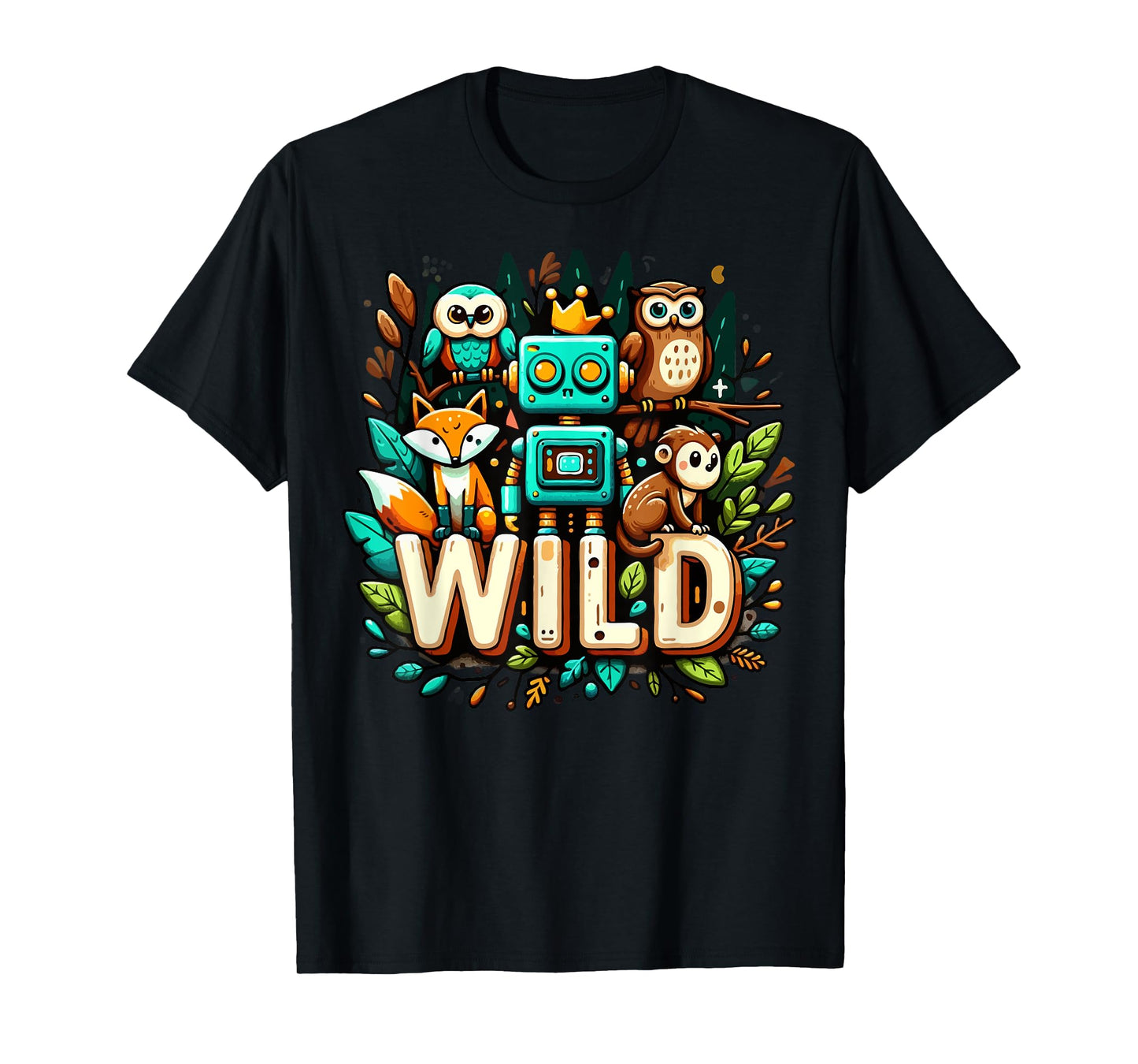 Wild Retro Vintage Machine ROBOT Art Science & Math Boy Kid T-Shirt