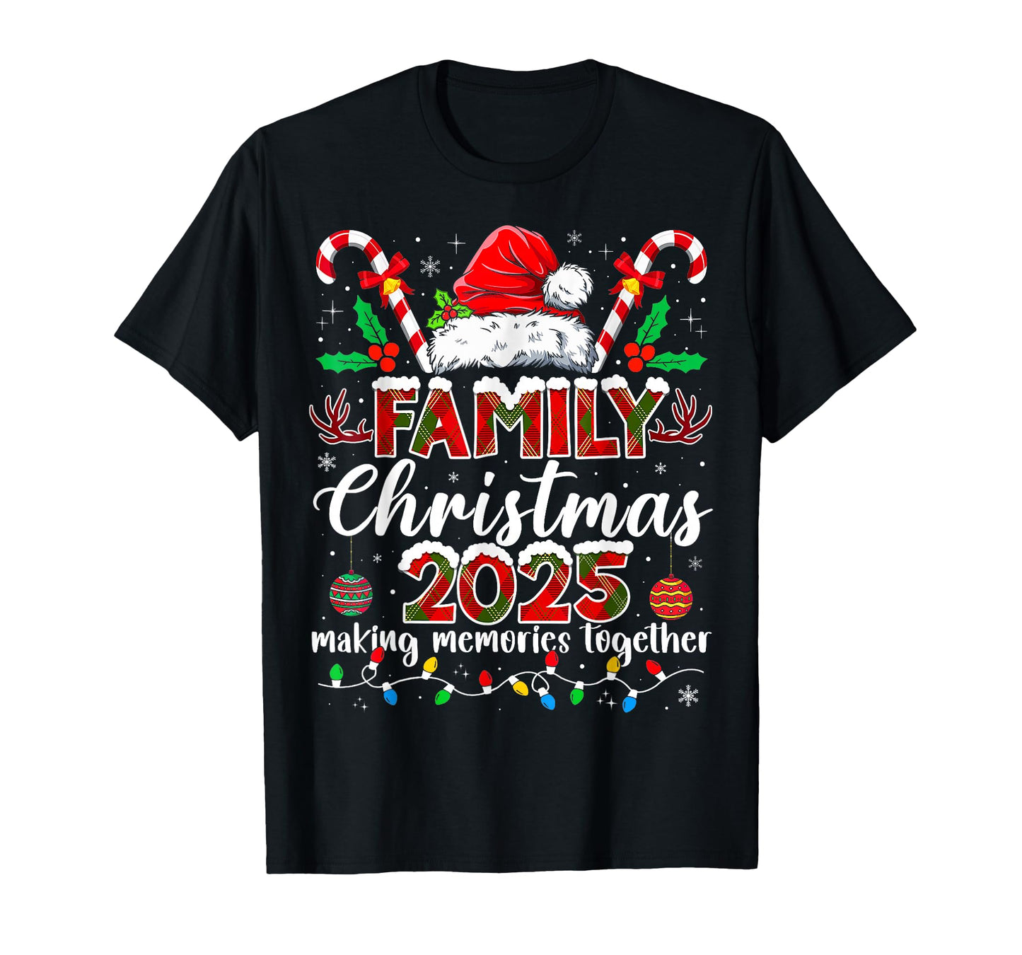 Family Christmas 2025 Matching Tee Xmas Santa Pjs Pajamas T-Shirt