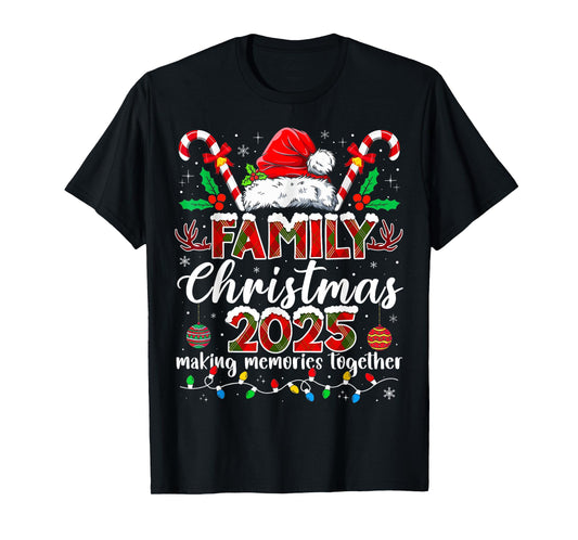 Family Christmas 2025 Matching Santa Tee Xmas Pajamas Pjs T-Shirt
