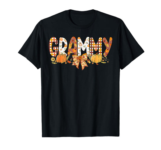 Grammy Coquette Bow Fall Thanksgiving Pumpkin T-Shirt