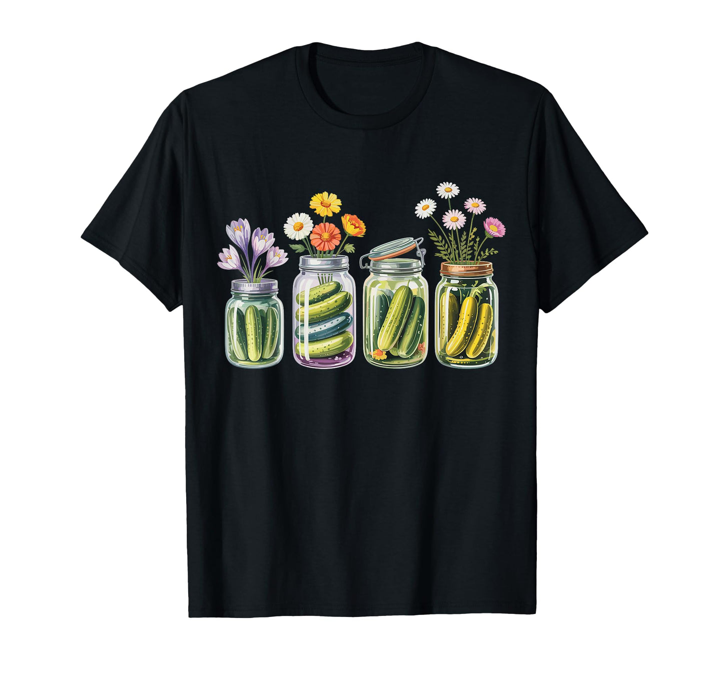 Vintage Canned Pickles Wildflower Canning Season Pickle Jar T-Shirt