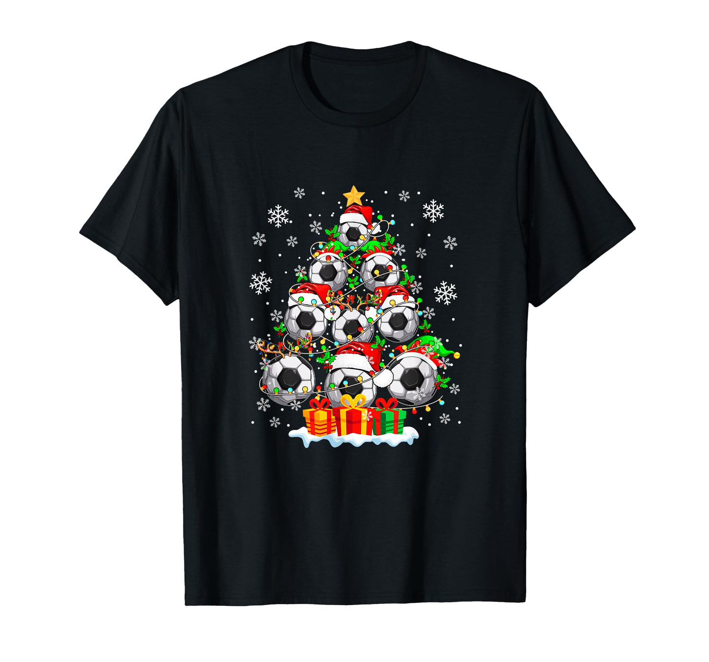 Colorful Soccer Balls As Christmas Tree Player Fan Team T-Shirt