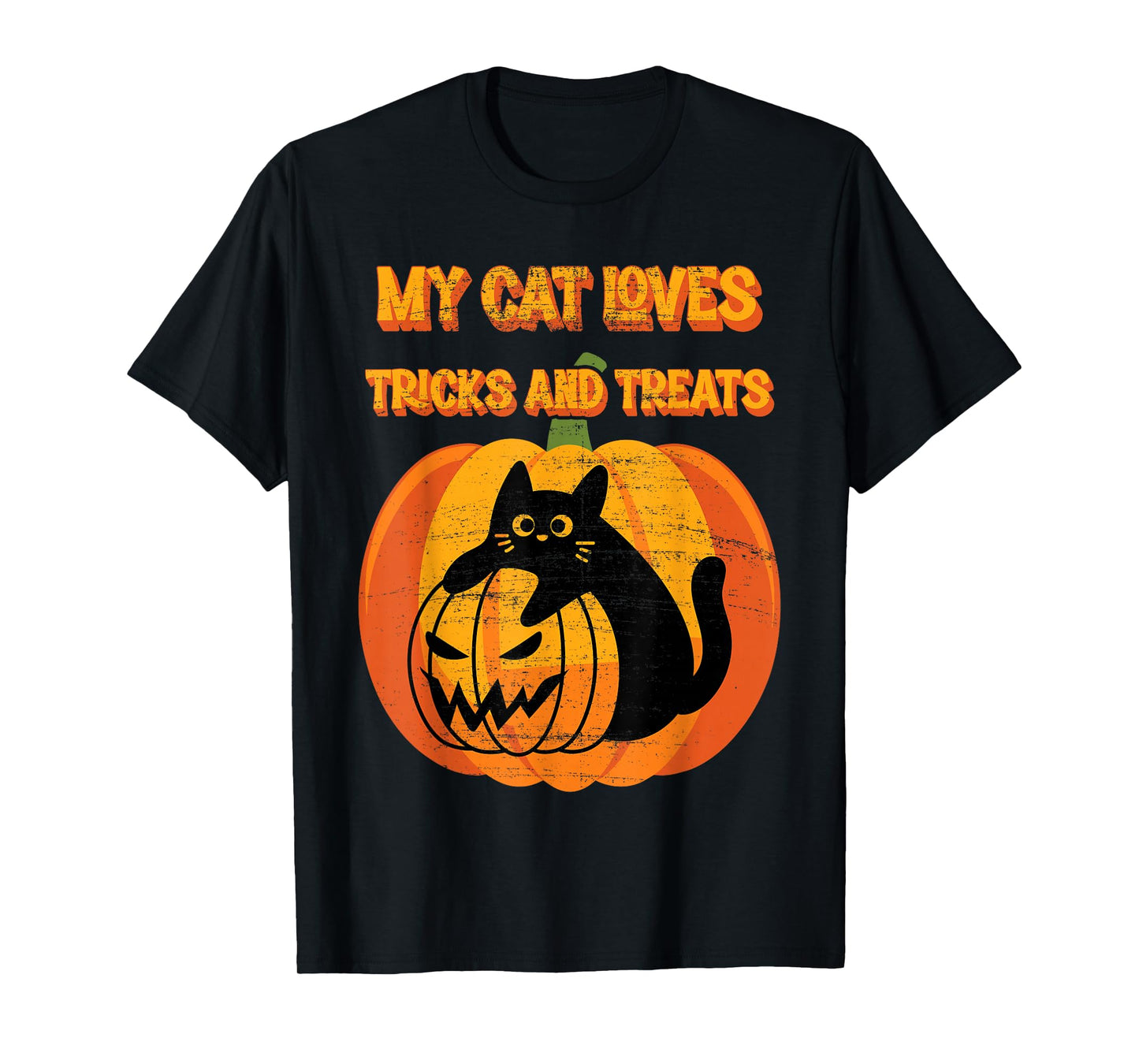 Funny Cat Lady Halloween Pumpkin Witch Black Cat Costume Cat T-Shirt