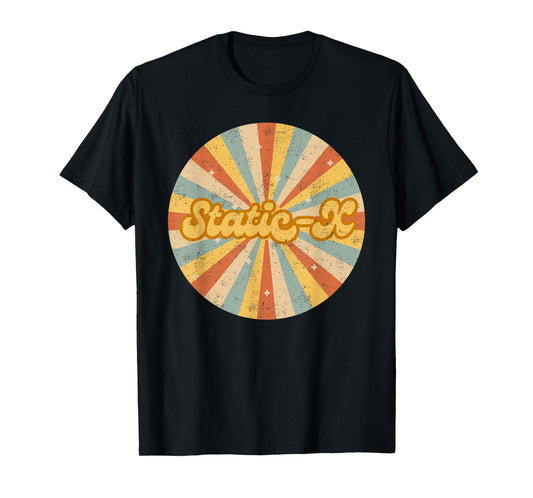 Vintage Static-X Rock Circle Retro 90s Music Metal T-Shirt
