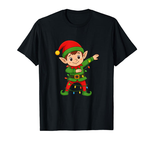 Dabbing Elf Shirt Costume Christmas Squad Men Boy Kids Xmas T-Shirt