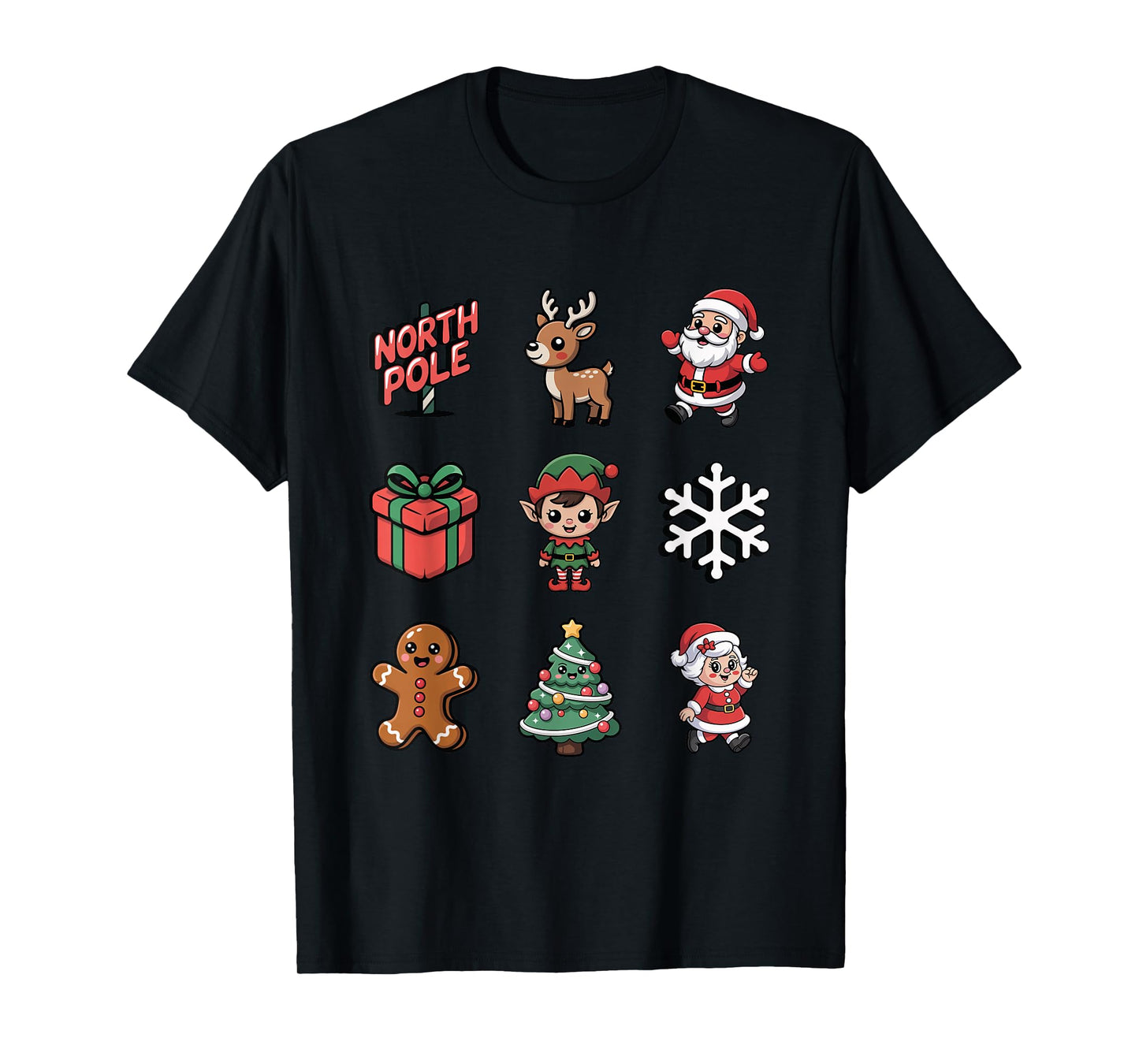 Cute Elf Gnome Reindeer Xmas Tree Holiday T-Shirt