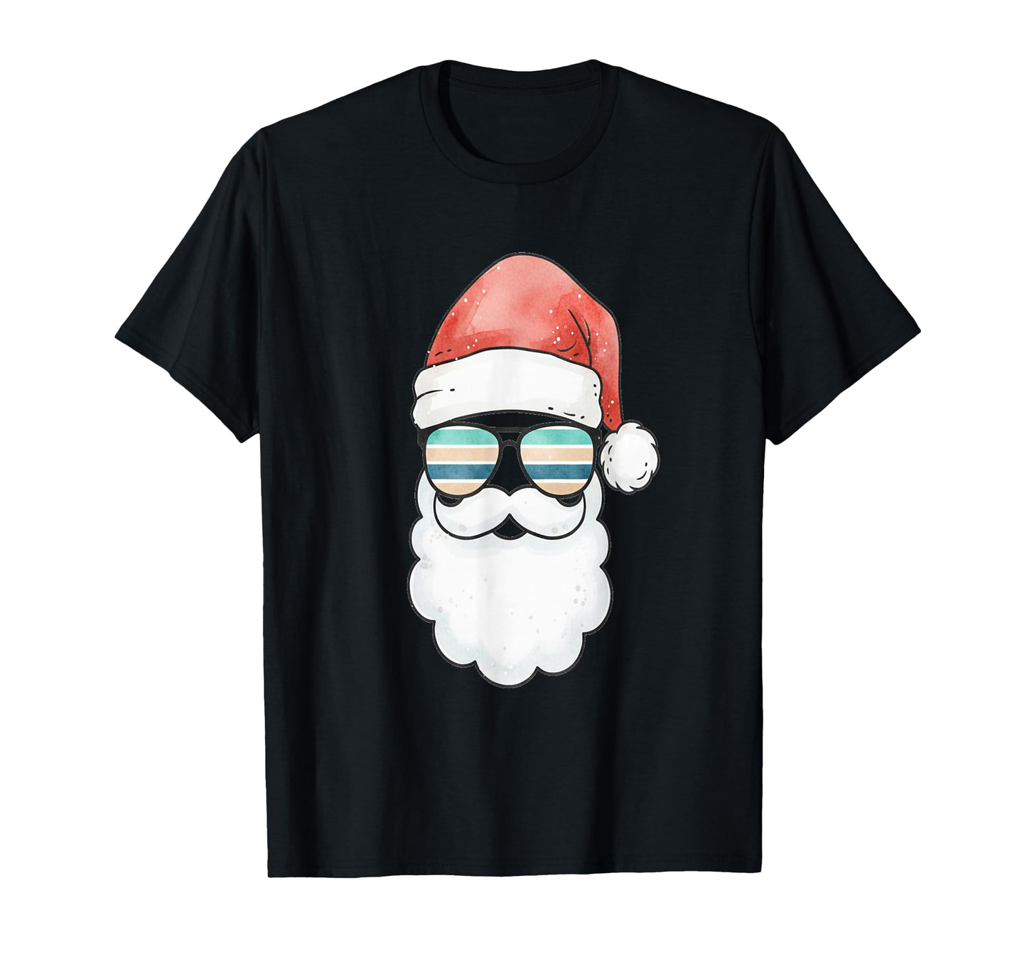 Cool Santa with Retro Shades Christmas Design T-Shirt