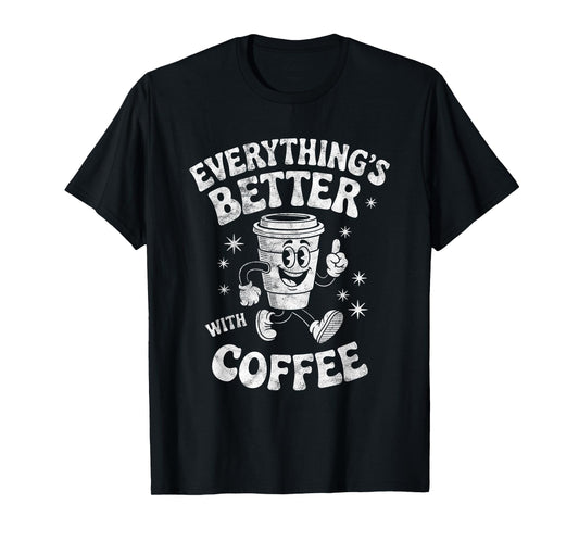 Funny Retro Vintage Coffee Men or Women Coffee T-Shirt