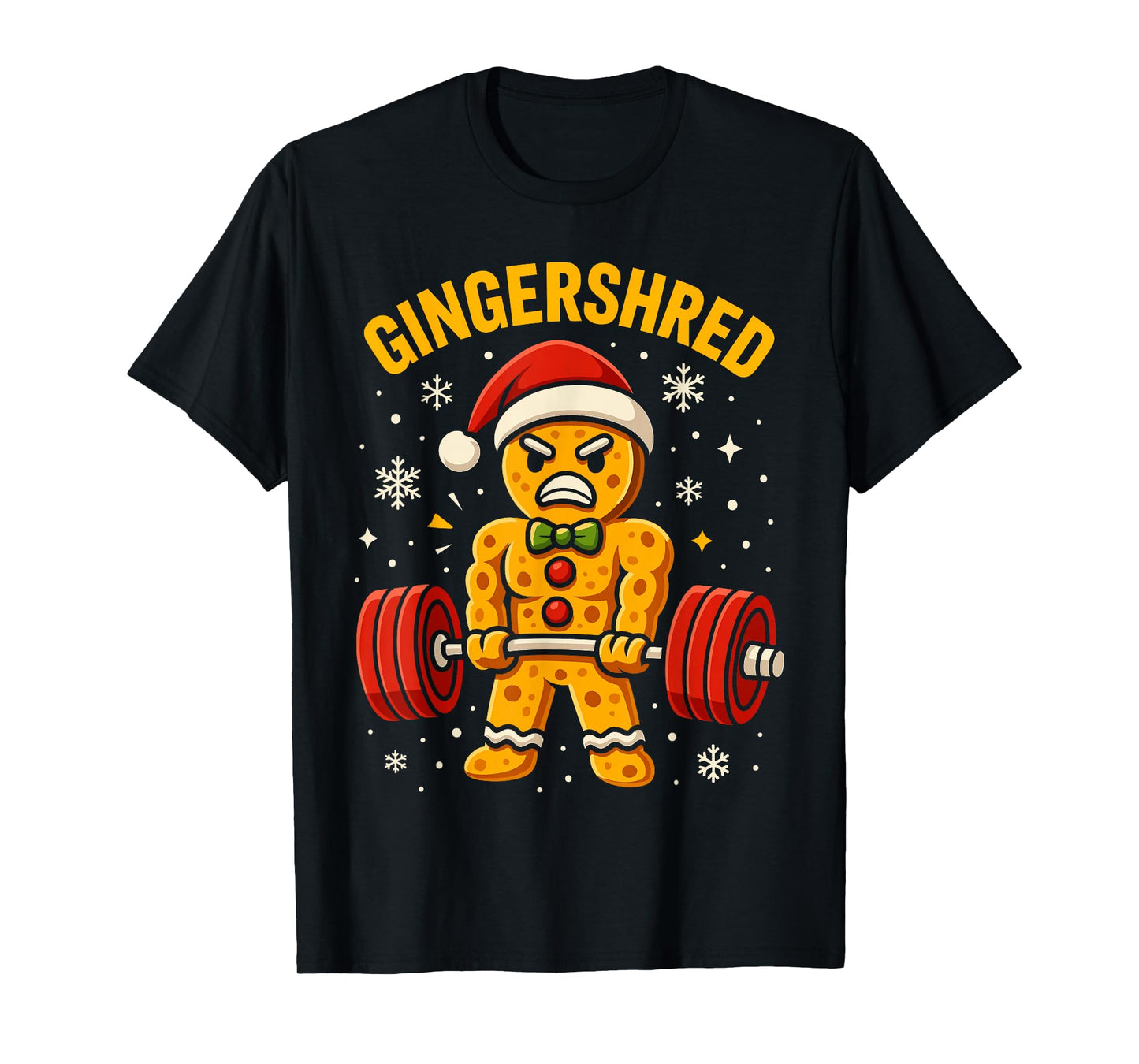 Xmax Gym Gingerbread Man Costume, Cool Gingershred Christmas T-Shirt