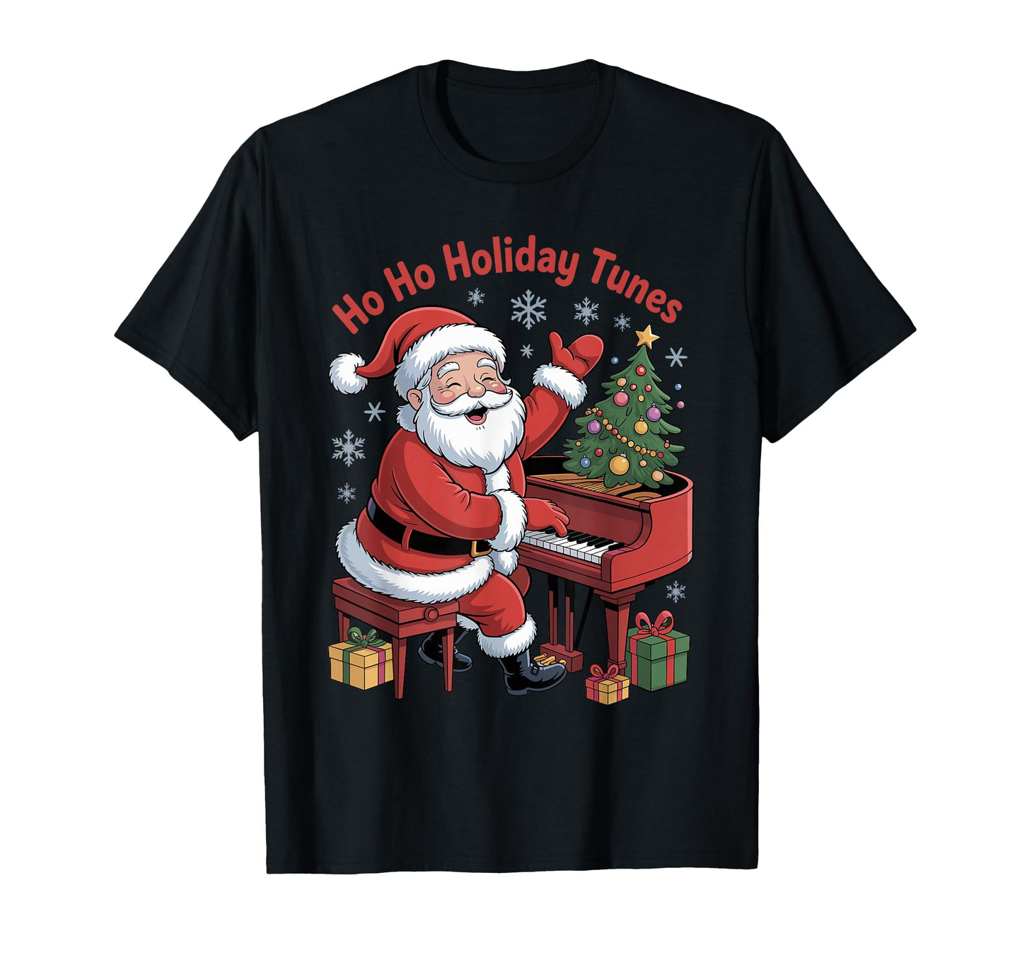 Funny Santa Playing Piano Holiday Chrismas Xmas Pajama T-Shirt