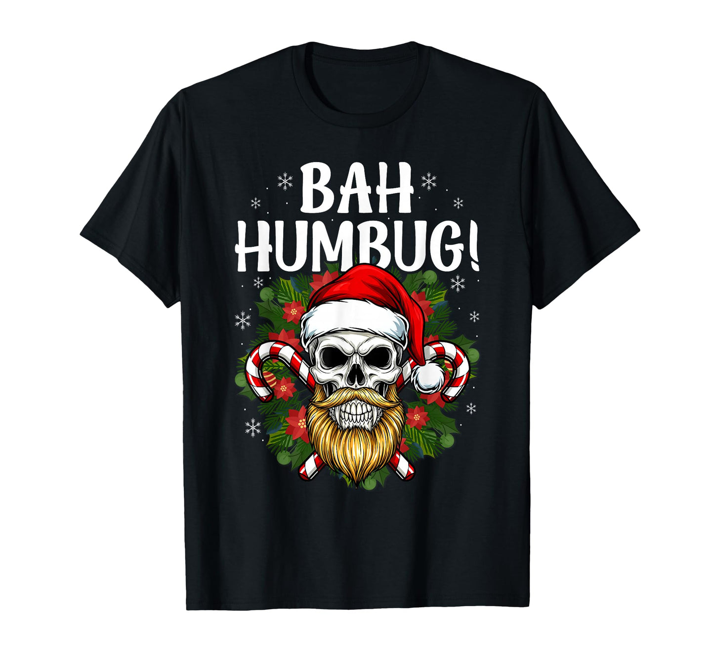 Bah Humbug Skull Hat Santa's Favorite Candy Christmas Pajama T-Shirt