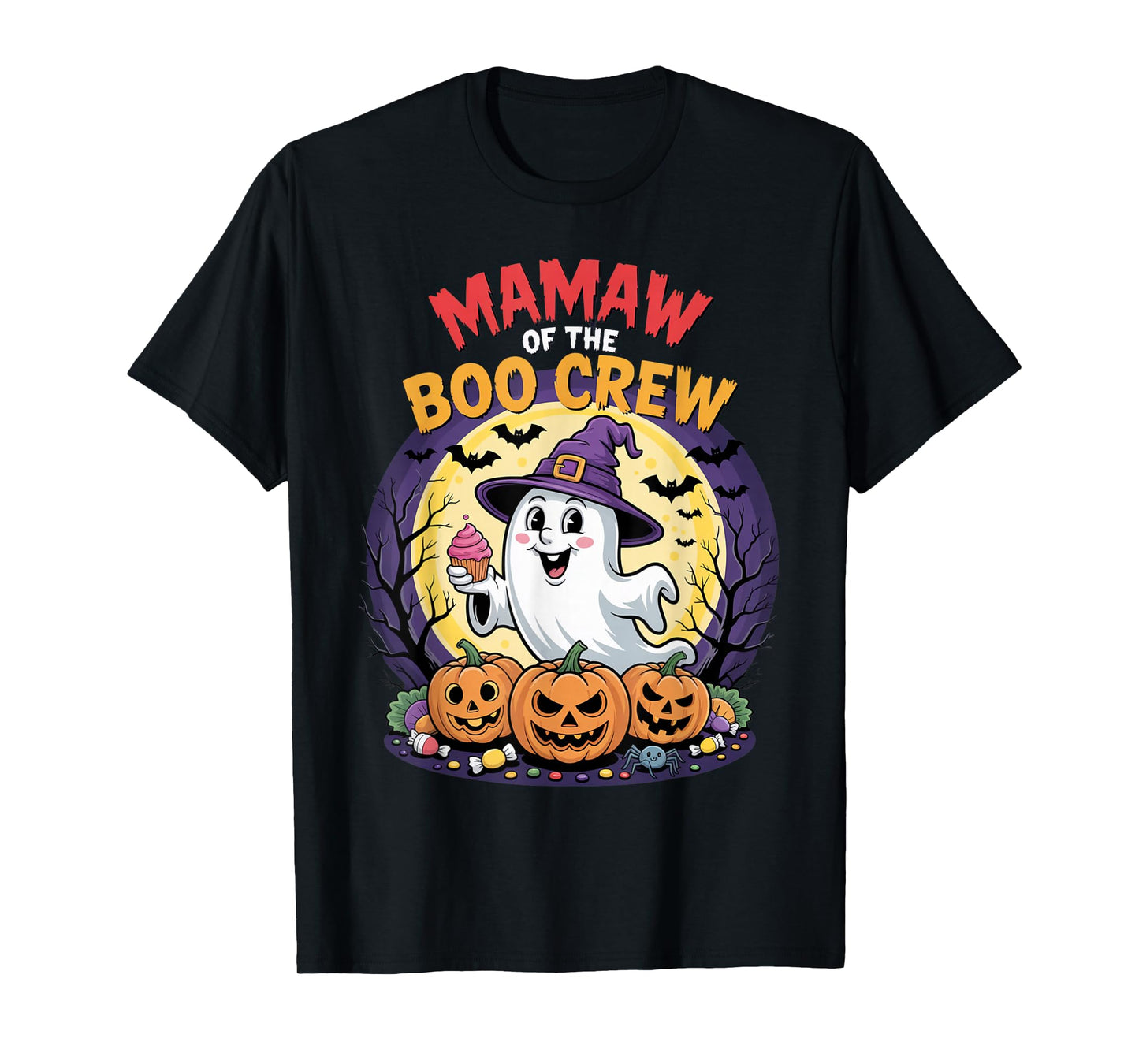 Mamaw of The Boo Crew Funny Halloween Ghost Outfit Pumpkins T-Shirt