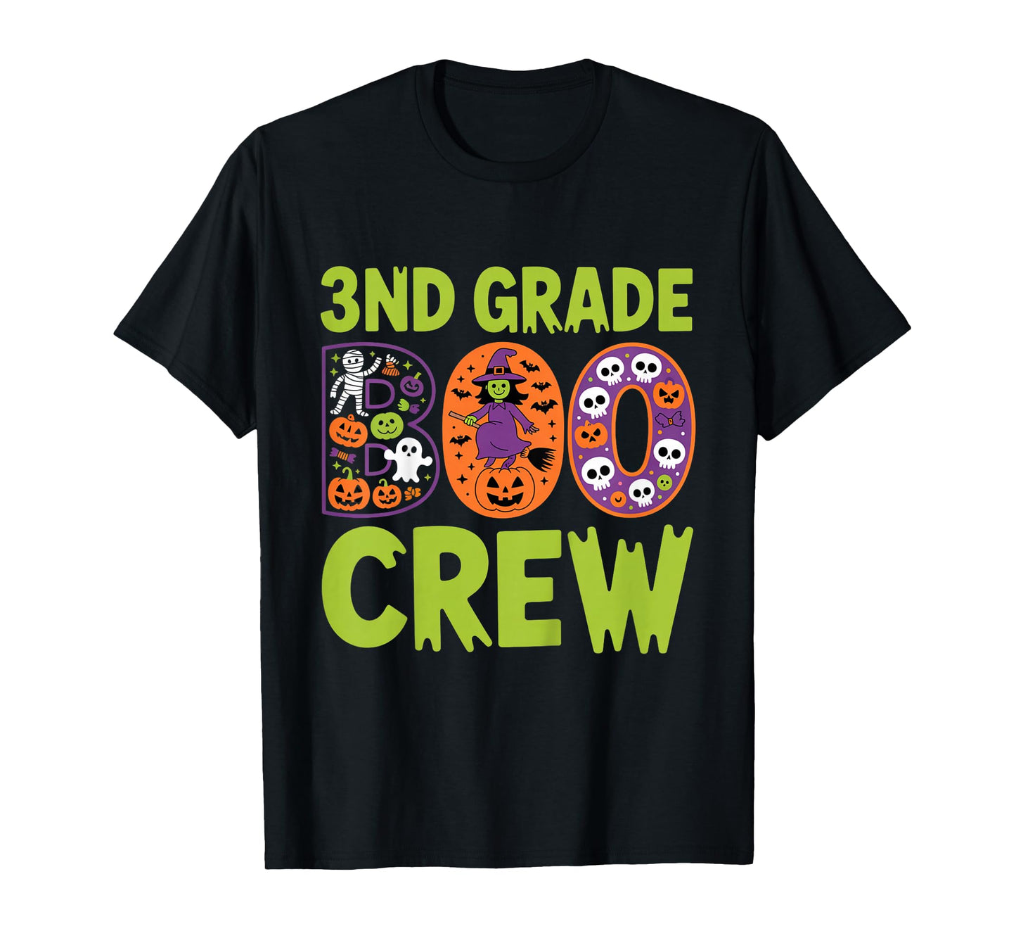 3rd Grade Boo Crew Halloween Classroom Outfit for Spooky Fun T-Shirt