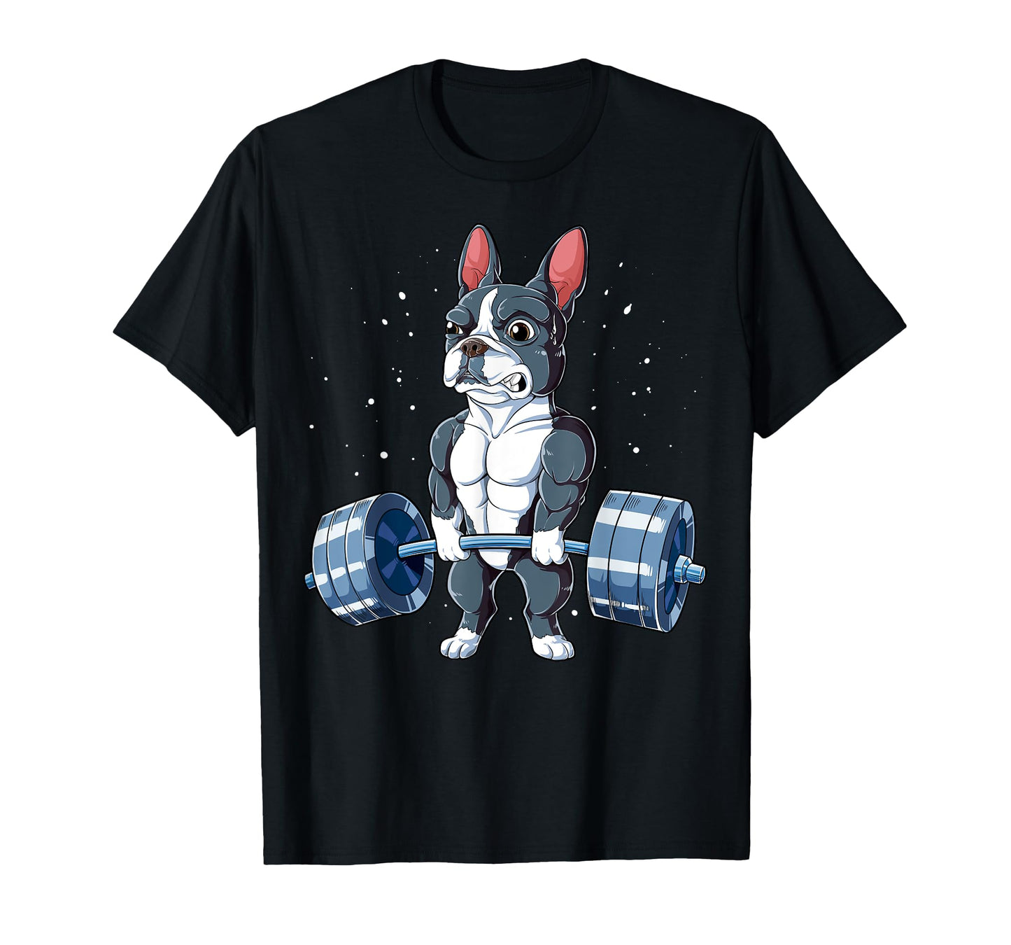 Boston Terrier Weightlifting Funny Deadlift Men Fitness Gym T-Shirt