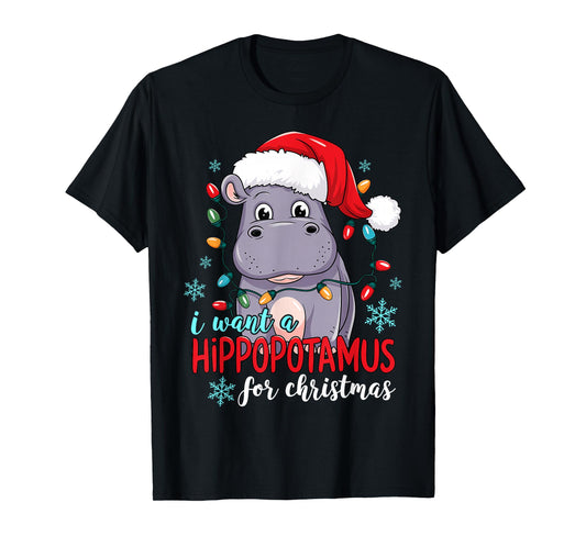 I Want A Hippopotamus For Christmas Cute Christmas Costume T-Shirt