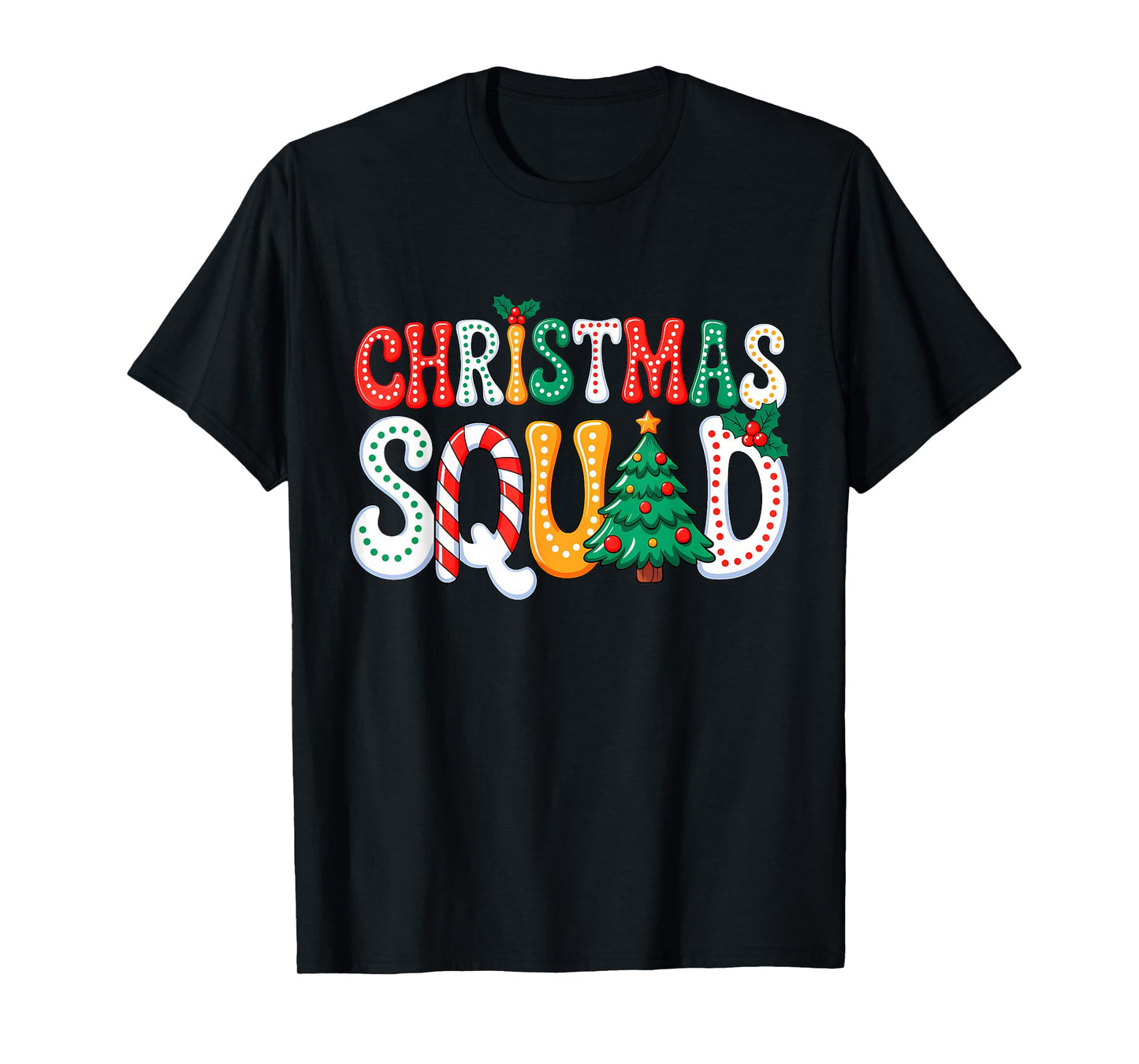 Groovy Christmas Squad Funny Xmas Tree Family Matching Pjs T-Shirt