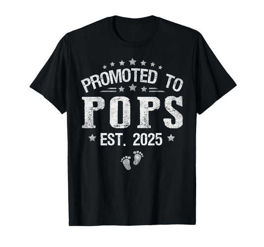 Promoted To Pops est.2025 Father's Day First time Pops T-Shirt